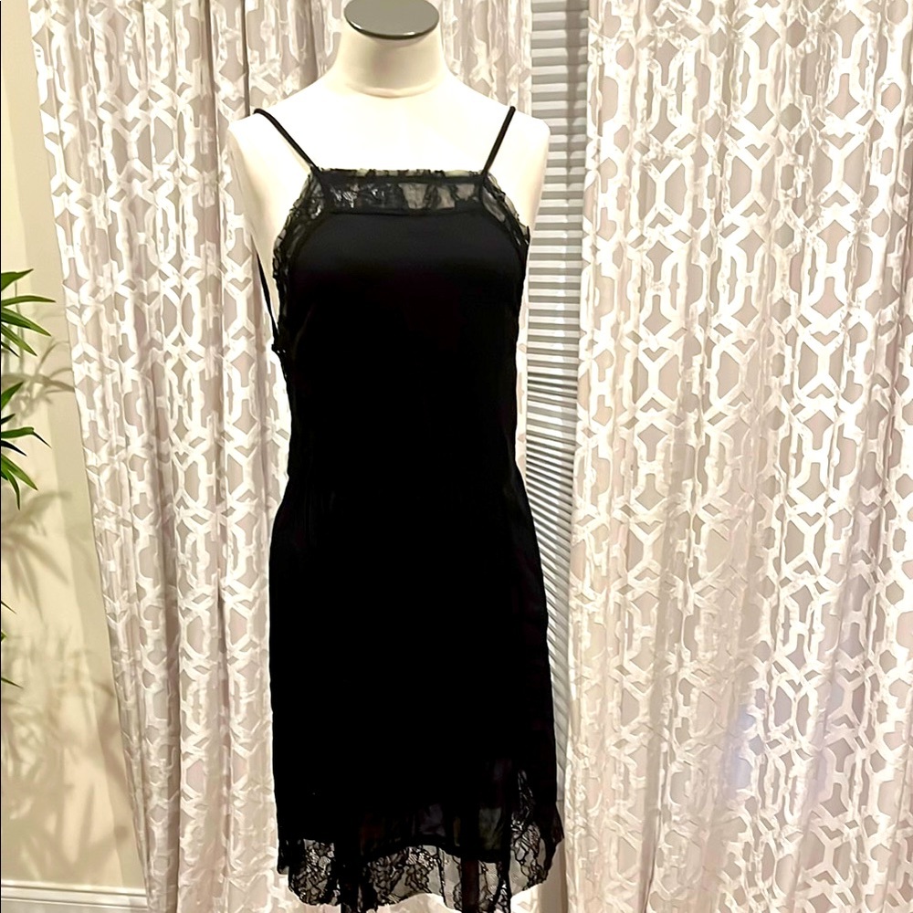 Intimate Free People Size M Elegant Black Lace Slip Dress